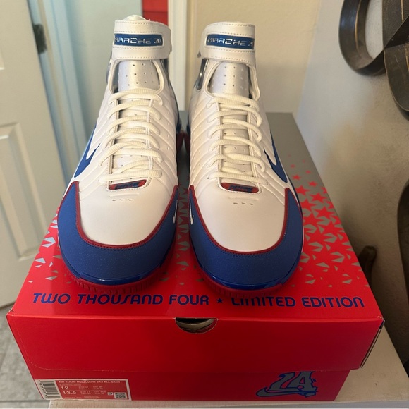 ??Nike White Blue Red High-Top Basketball Sneakers??SZ12 main image 7